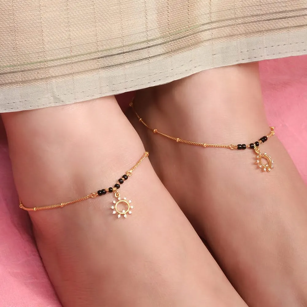 92.5 Sterling Silver sun flame anklet