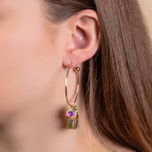 93184 - Crystal Tassel Earrings - Multi