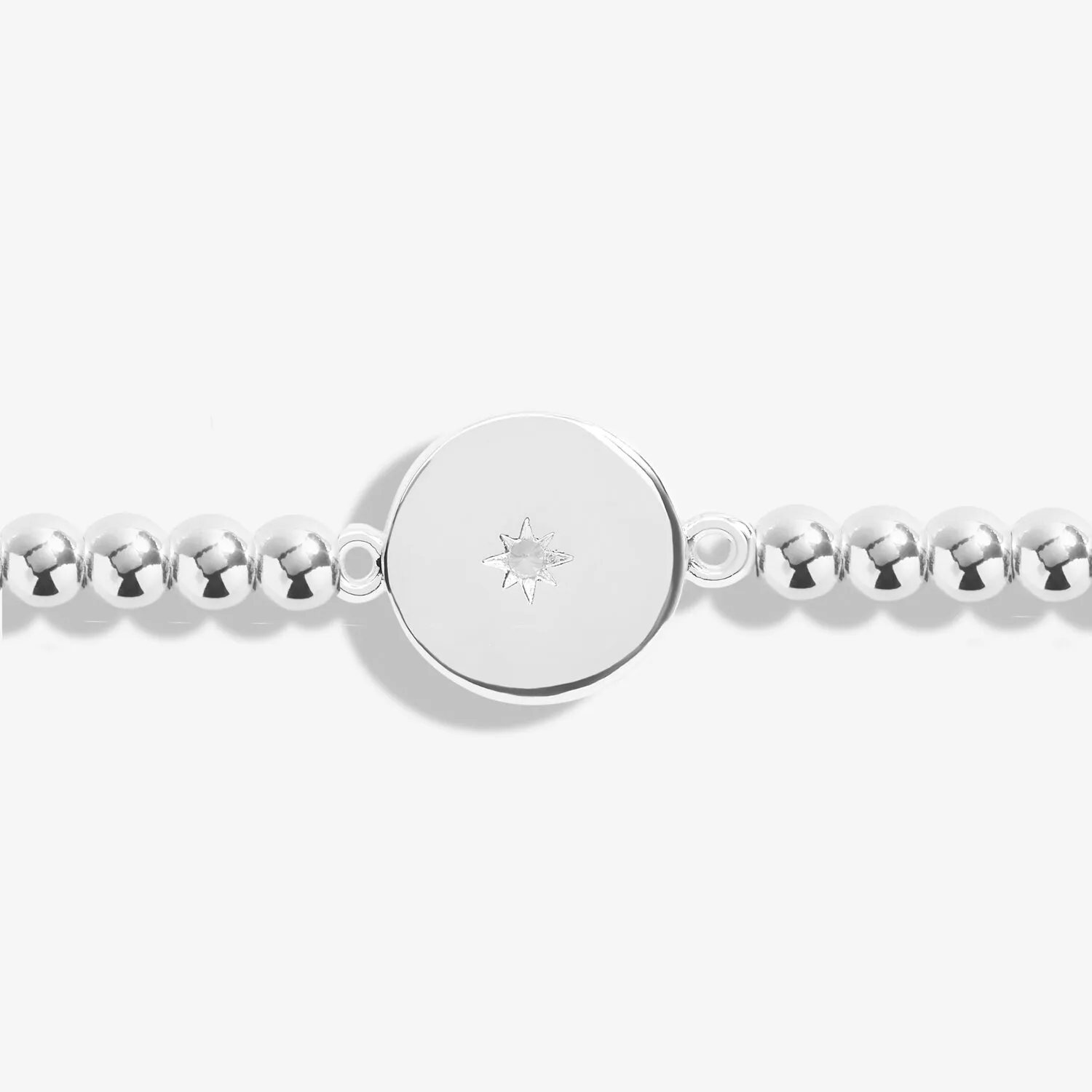 A Little & Co - Brass - Silver Plated - Minstrel - Crystal Stretch Beaded Anklet 9 1/6"