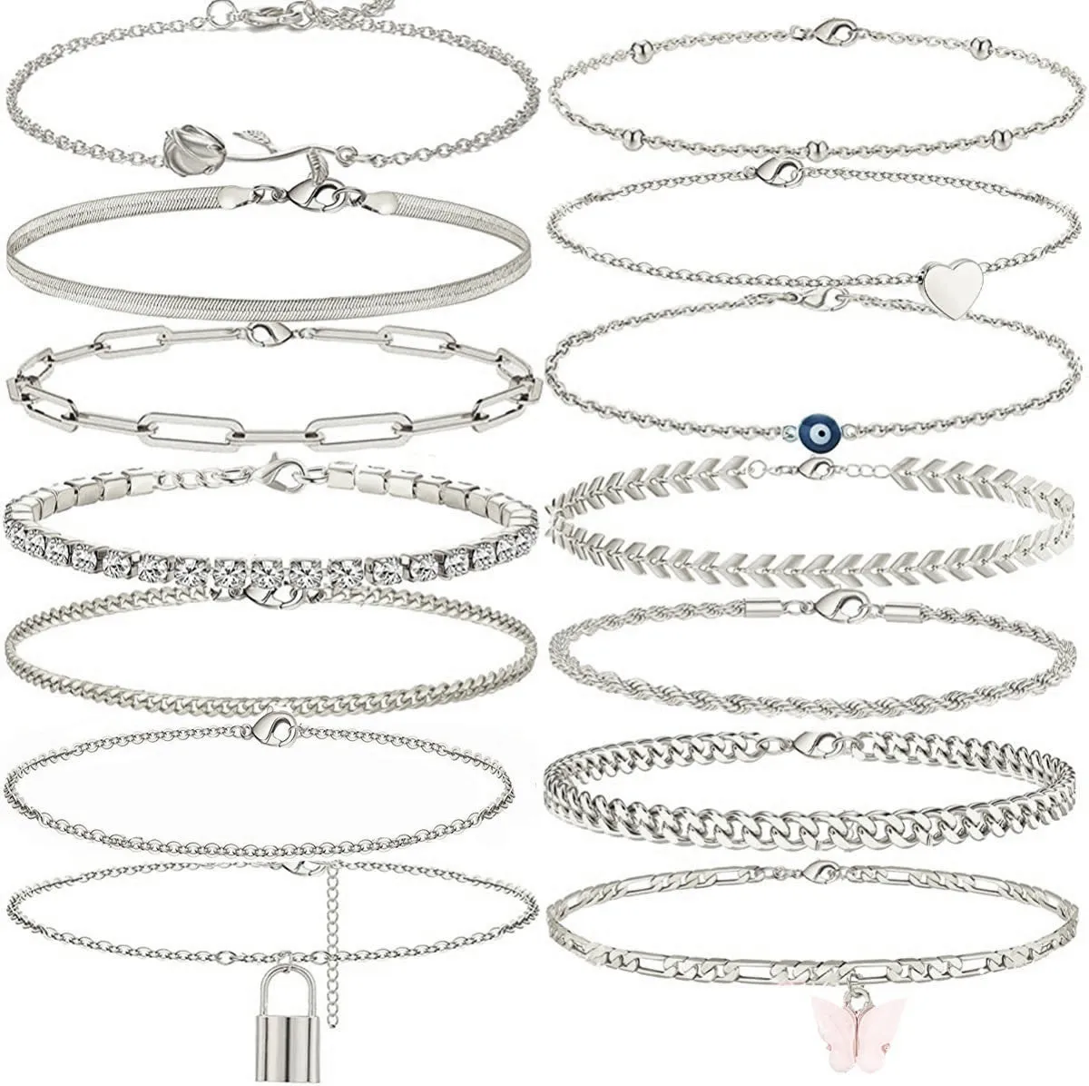 A Variety Of Combination Anklets