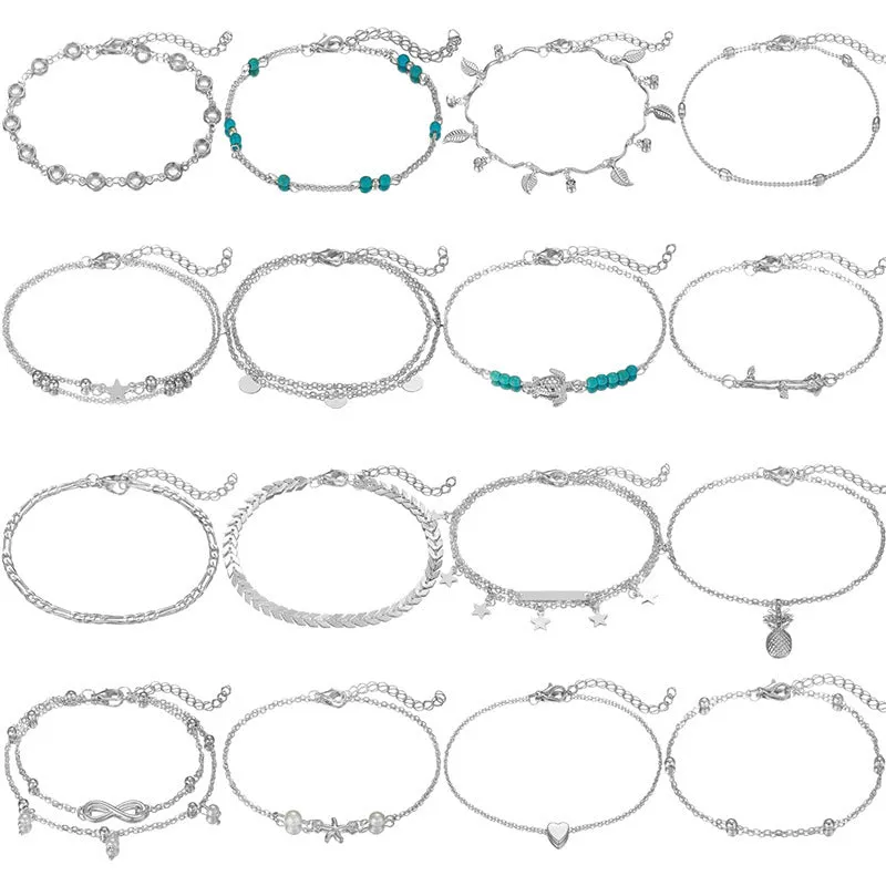 A Variety Of Combination Anklets