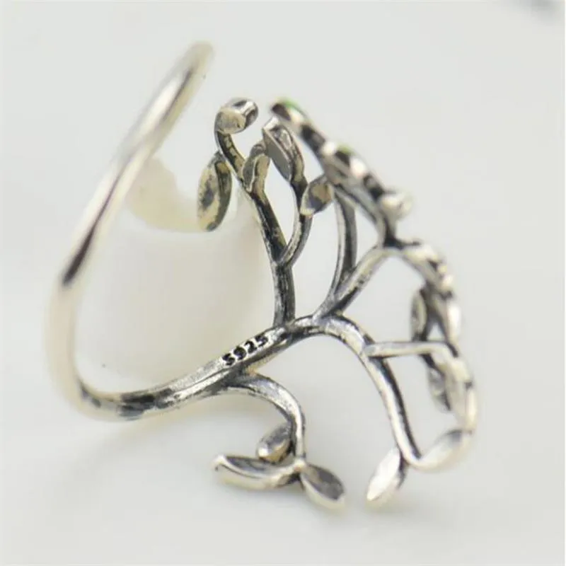 Adjustable Green Leaf Ring