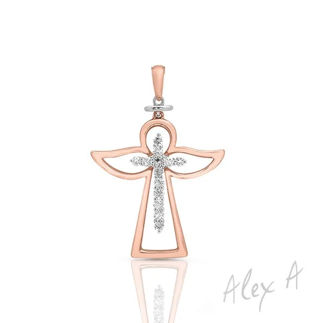 Alex A. Guardian Angel Cross Pendant