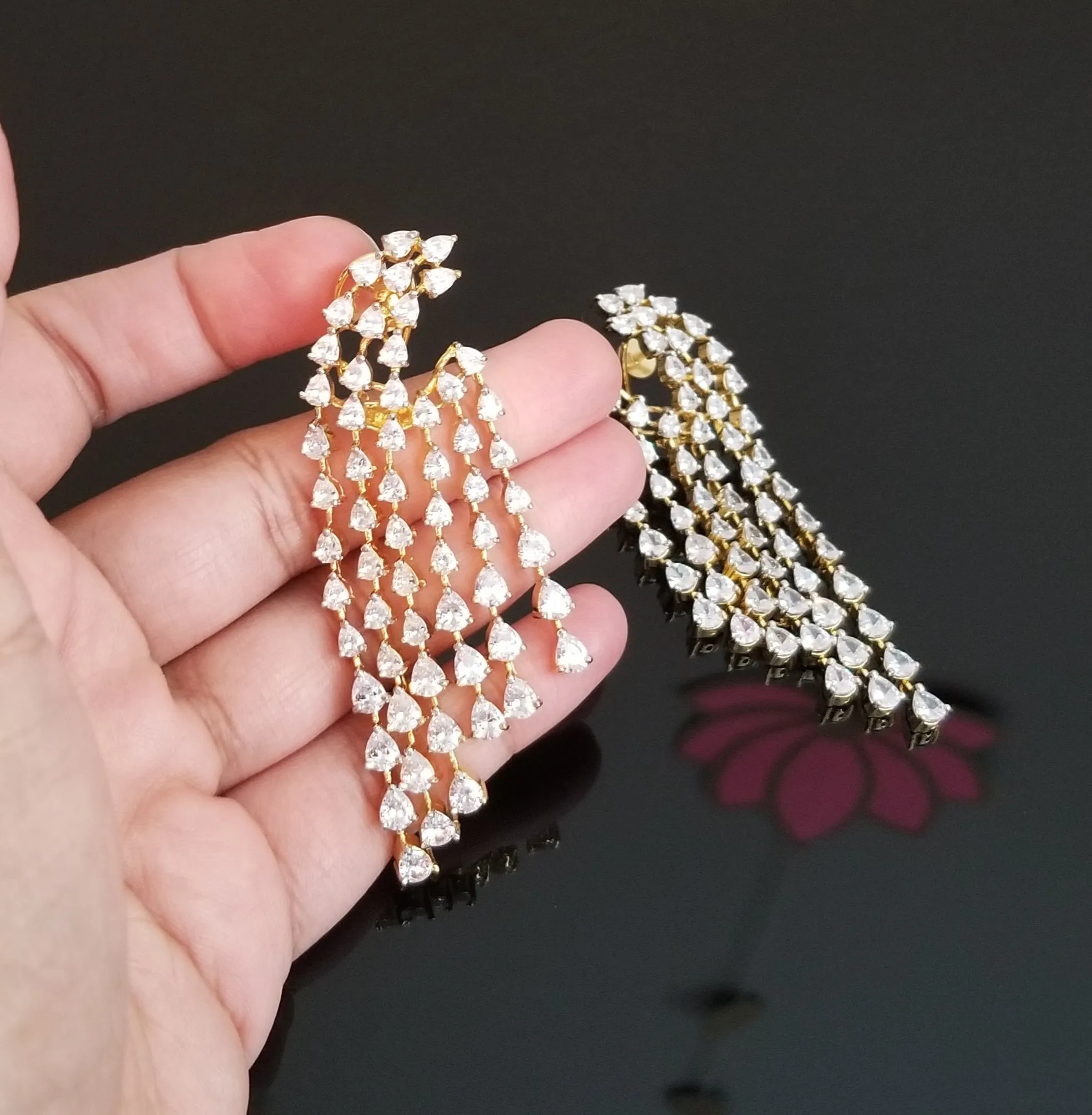 American Diamond Tassel Earrings