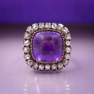 Amethyst and Rose-Cut Diamond Ring