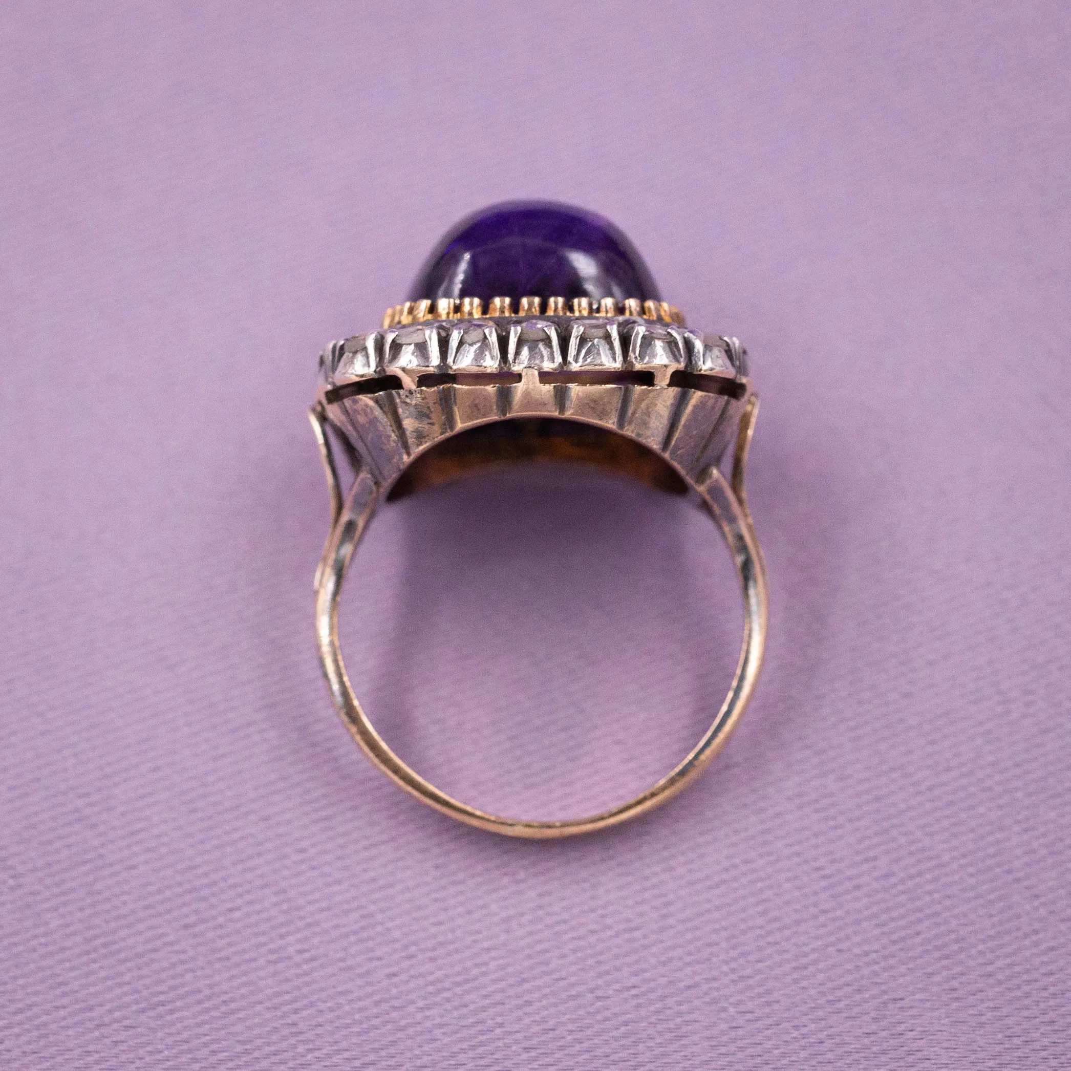 Amethyst and Rose-Cut Diamond Ring