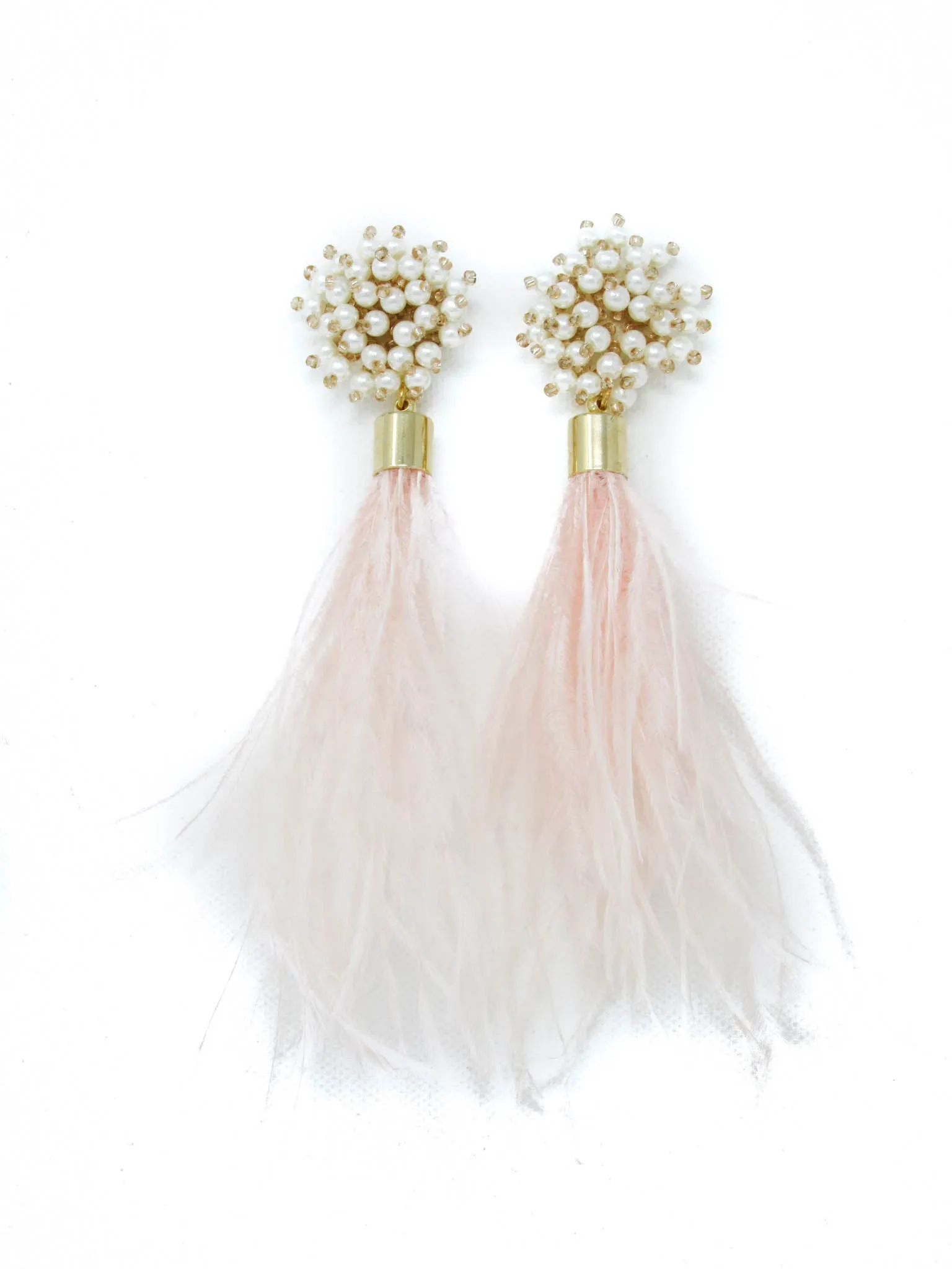Angel Feather Earrings-Rose Pink