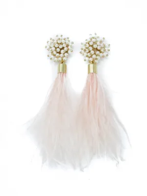 Angel Feather Earrings-Rose Pink