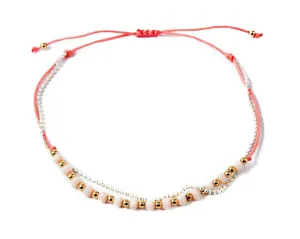 Anklet  - White Briolette Double Cord