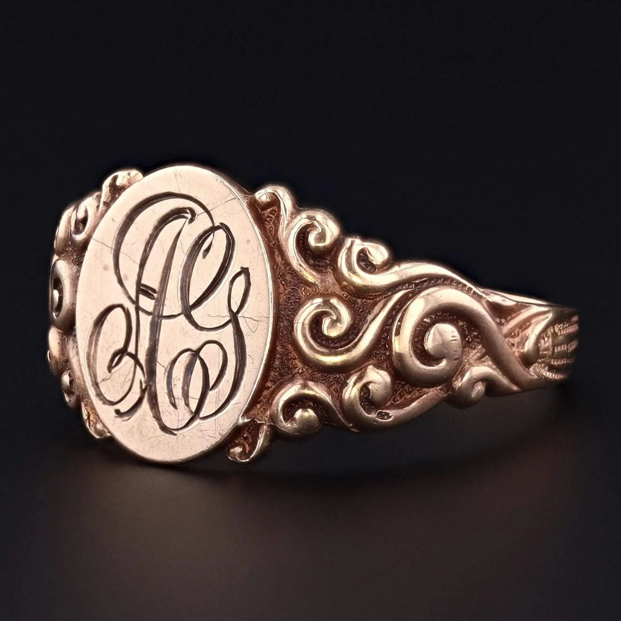 Antique Signet Ring | AG Initial Ring