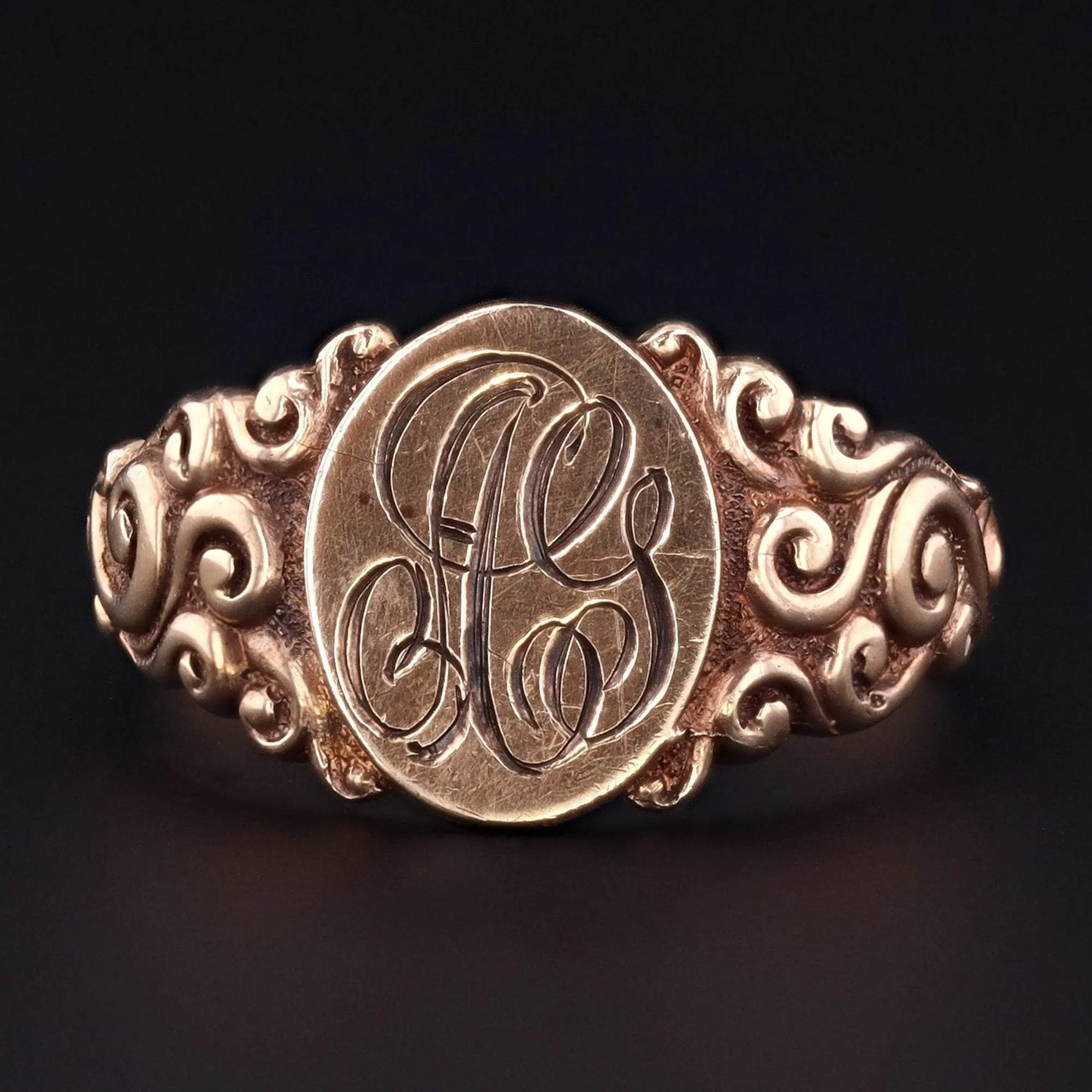 Antique Signet Ring | AG Initial Ring