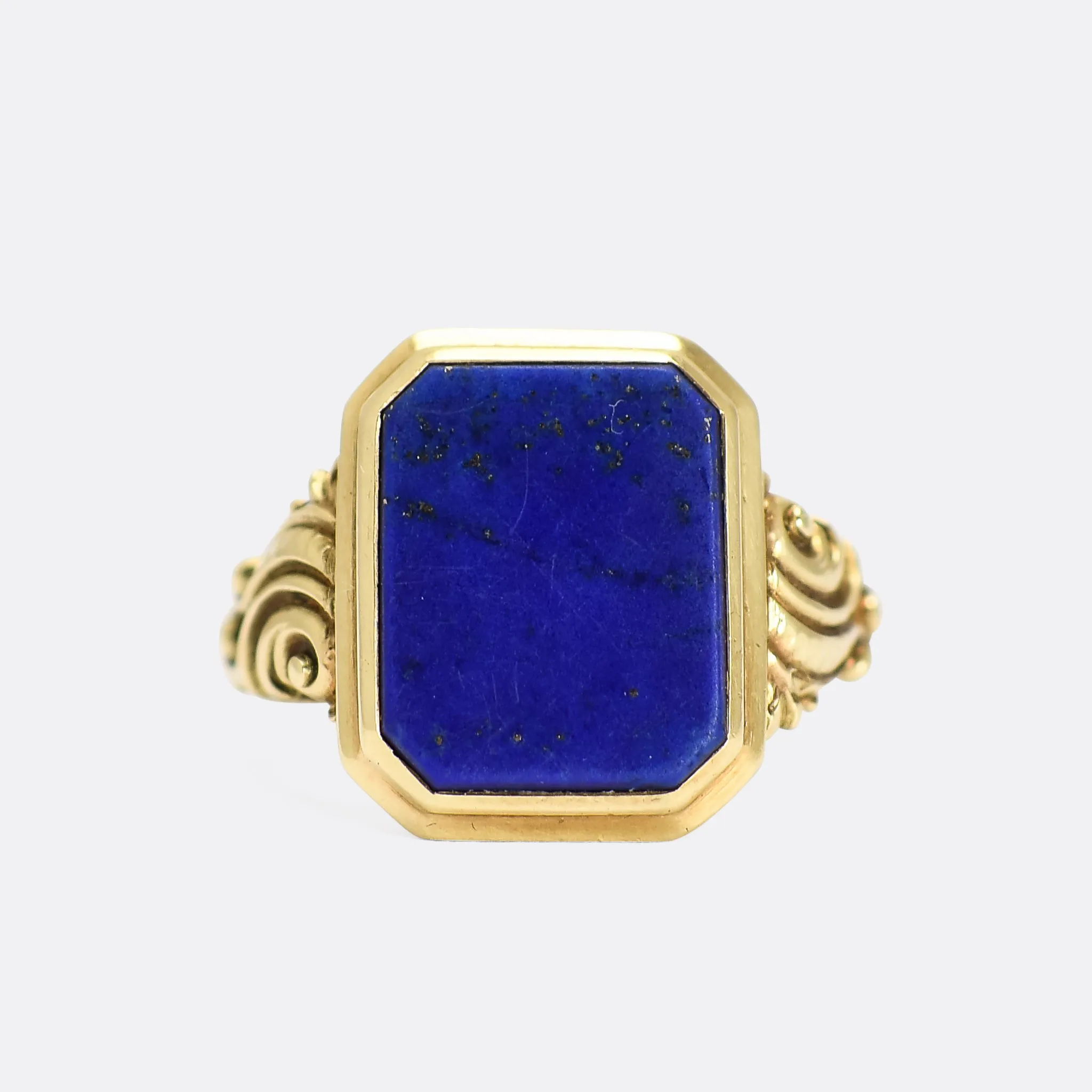 Art Nouveau Lapis Lazuli Signet Ring