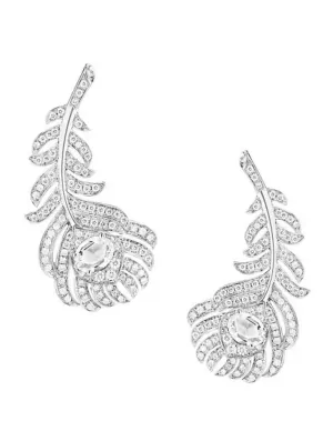 Austin Blaze Peacock Feather Ear Climber Earrings