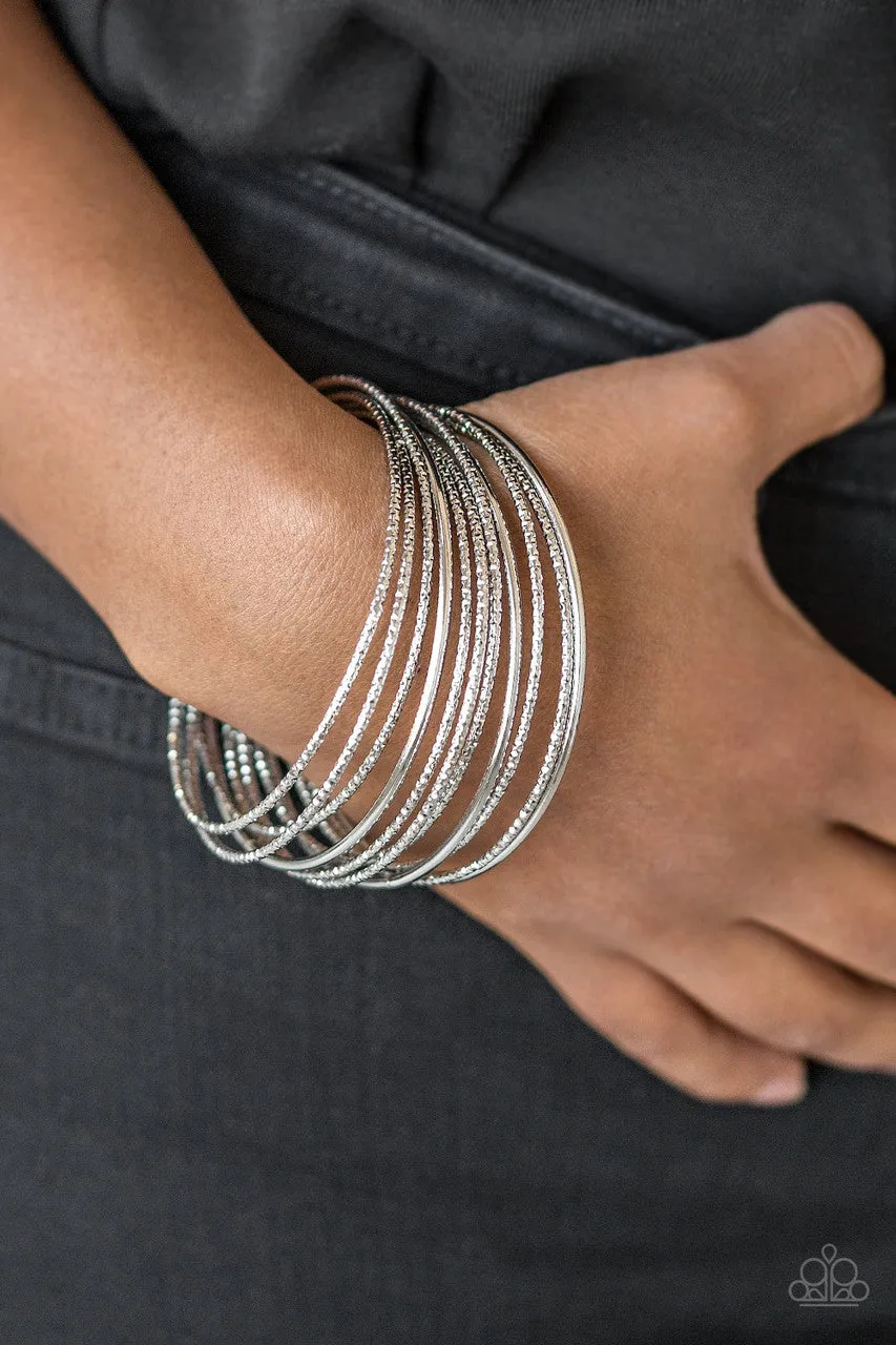 Bangle Babe Silver Paparazzi Bracelet