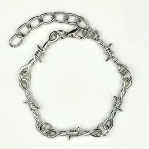 Barbed Wire Chain Bracelet - Silver