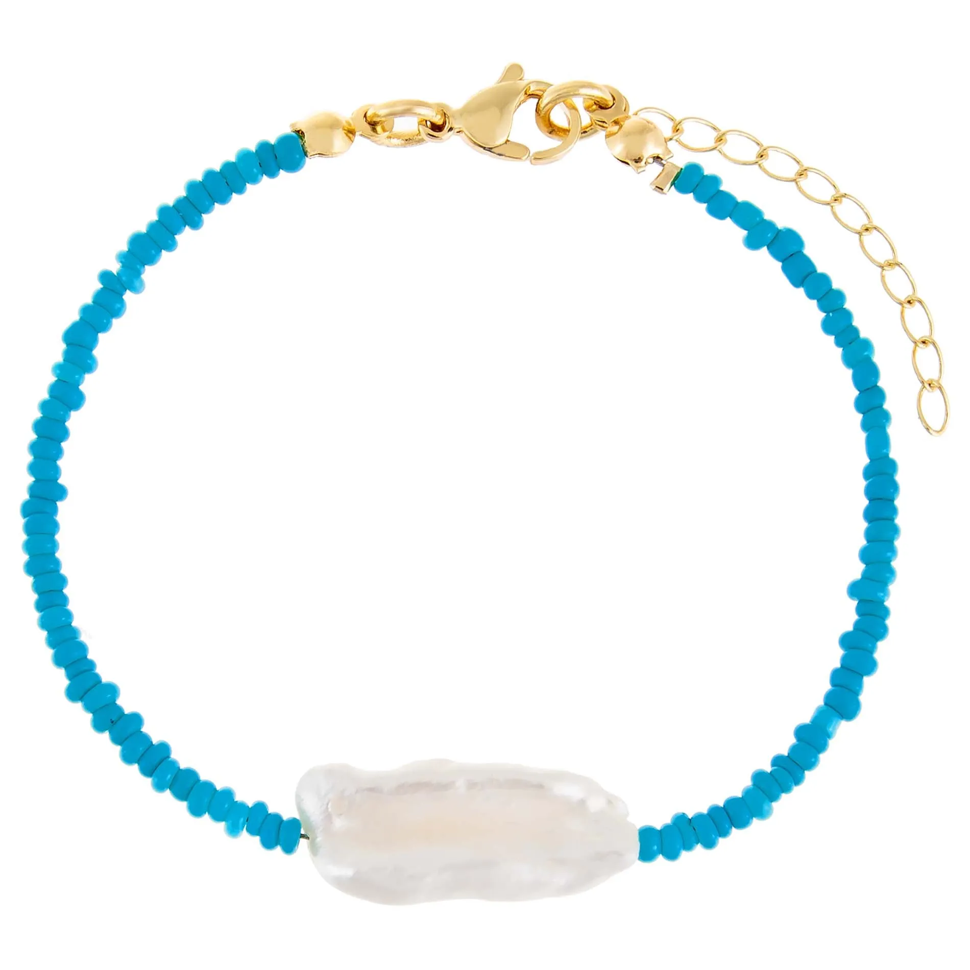 Baroque Pearl Color Beaded Anklet