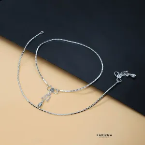 Beach Style 925 Sterling Silver Indian women Anklets Bracelet Pair 10.3"