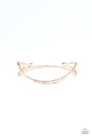 Bending Over Backwards Rose Gold Paparazzi Bracelet