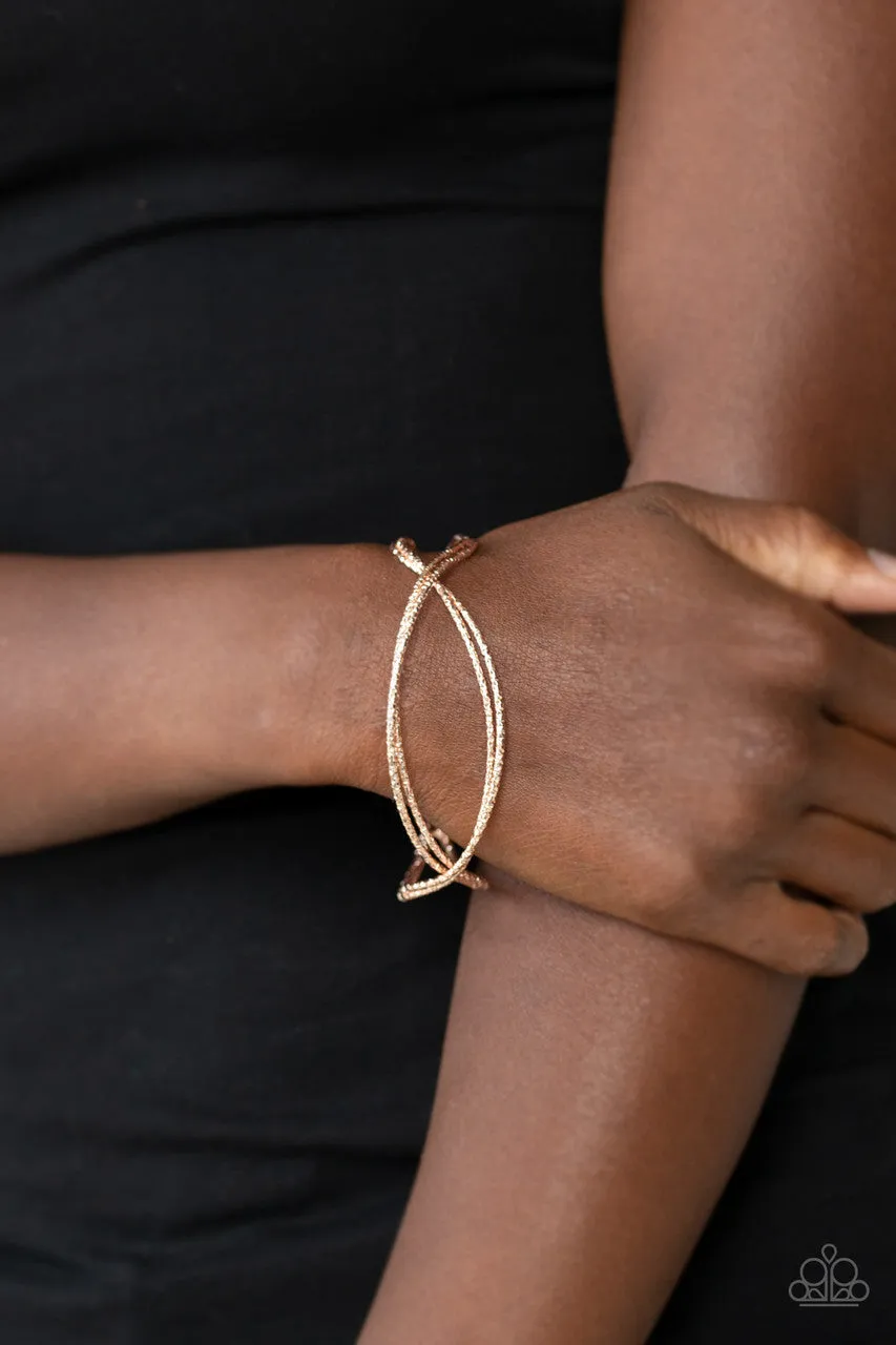 Bending Over Backwards Rose Gold Paparazzi Bracelet