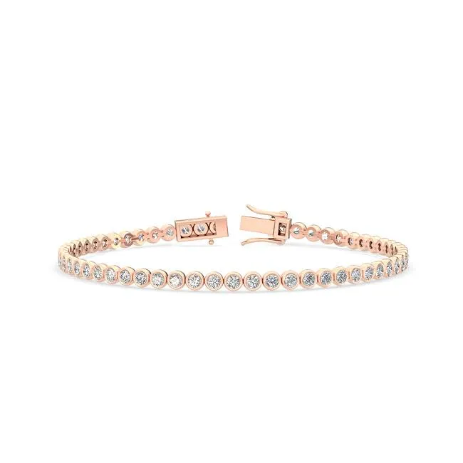 Bezel Set Round Lab-Grown Diamond Tennis Bracelet (3 carat total weight)