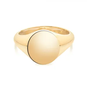 Birks 18K Yellow Gold Oval Signet Ring