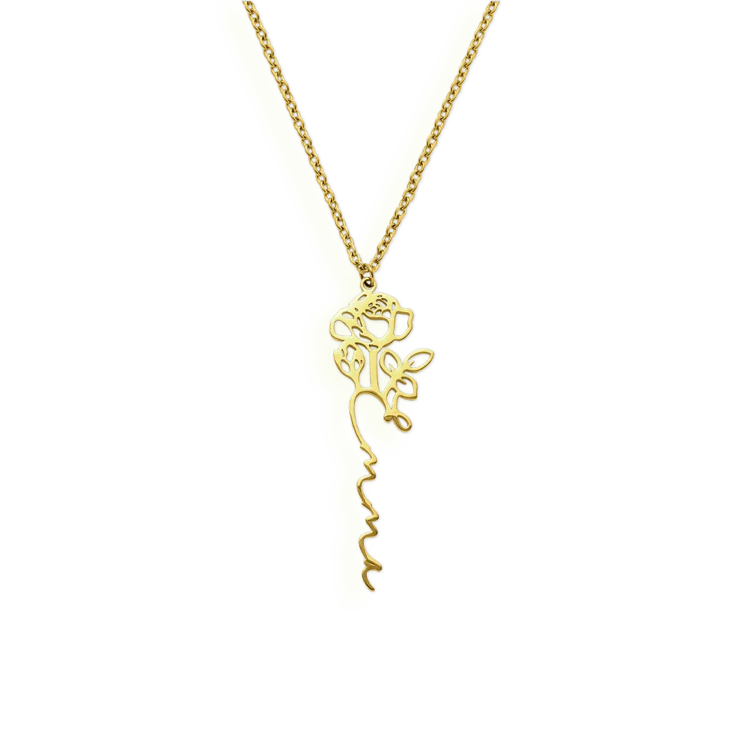 Birth Flower Name Necklace