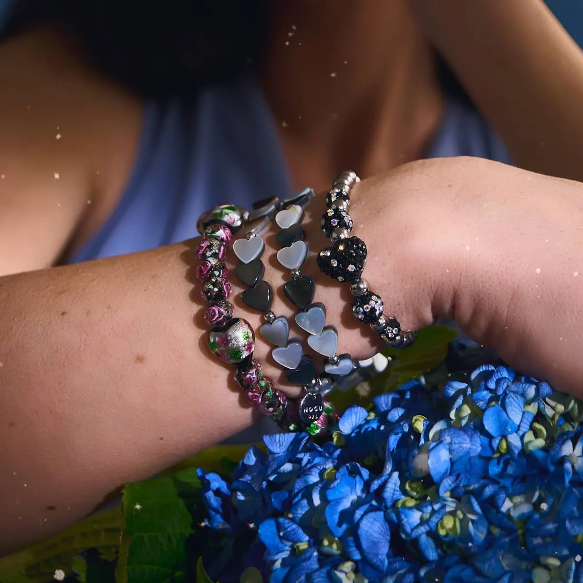 Black Mother of Pearl | .925 Sterling Silver | Heart Wrap