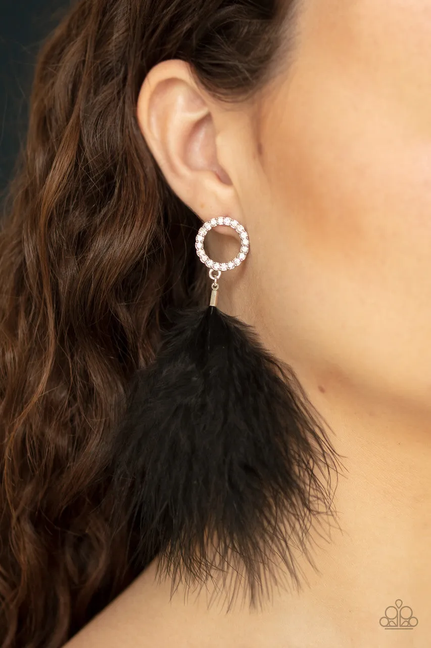 BOA Down Black Paparazzi Earrings