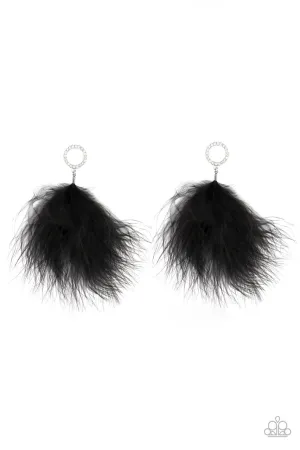 BOA Down Black Paparazzi Earrings
