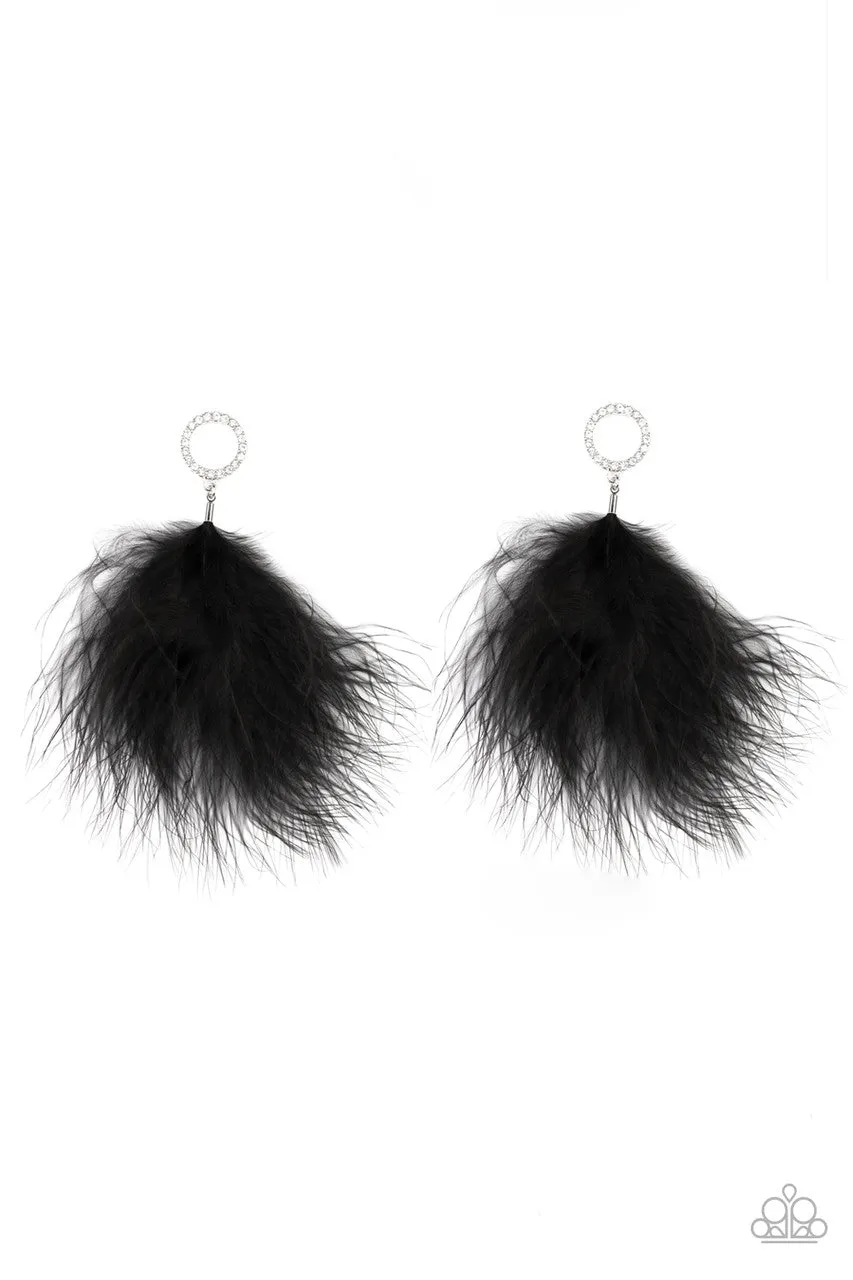 BOA Down Black Paparazzi Earrings