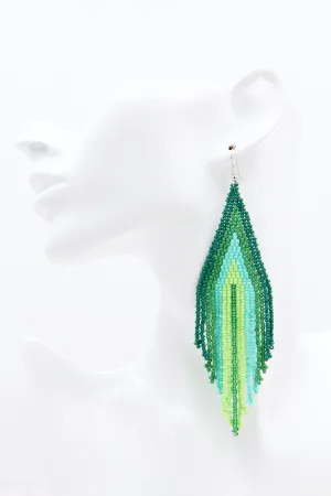 Bohemian Beaded Tassel Earrings in Jungle
