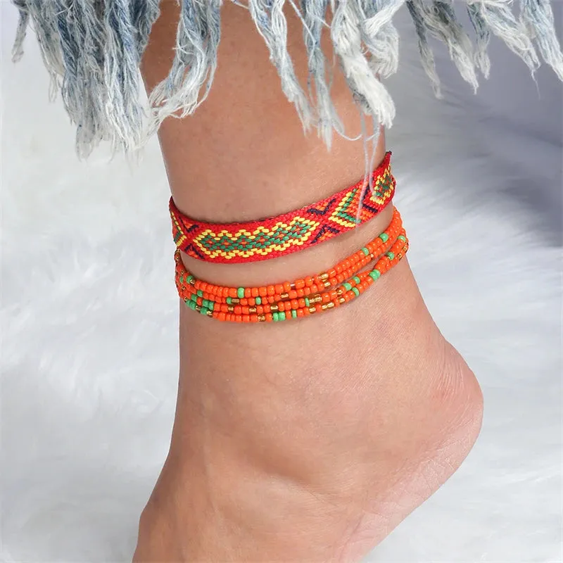 Bohemian Handmade Beads Anklets, Beaded Anklets, Ankle Bracelet