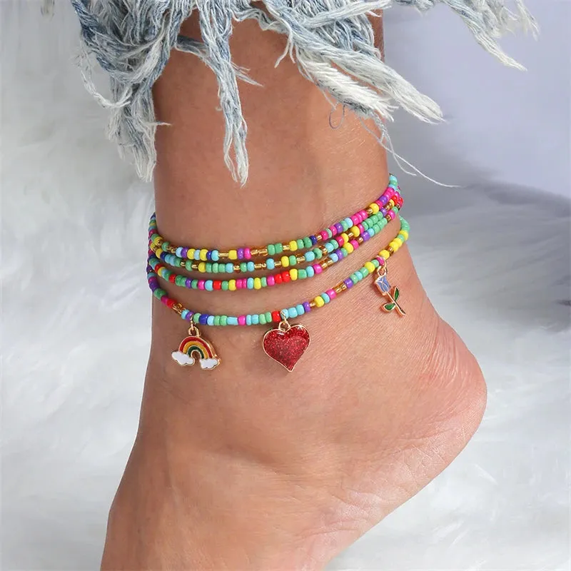Bohemian Handmade Beads Anklets, Beaded Anklets, Ankle Bracelet