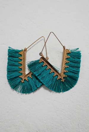 Bohemian Tassel Earrings - Peacock