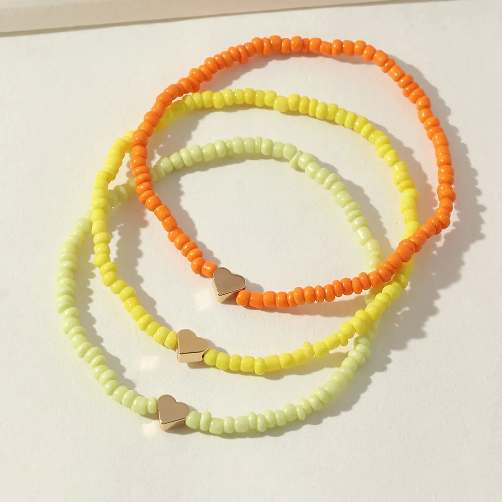 Bohemian Women Anklet Colorful Round Heart Beaded Chains Anklet Bracelets Barefoot Sandals Foot Summer Beach Jewelry