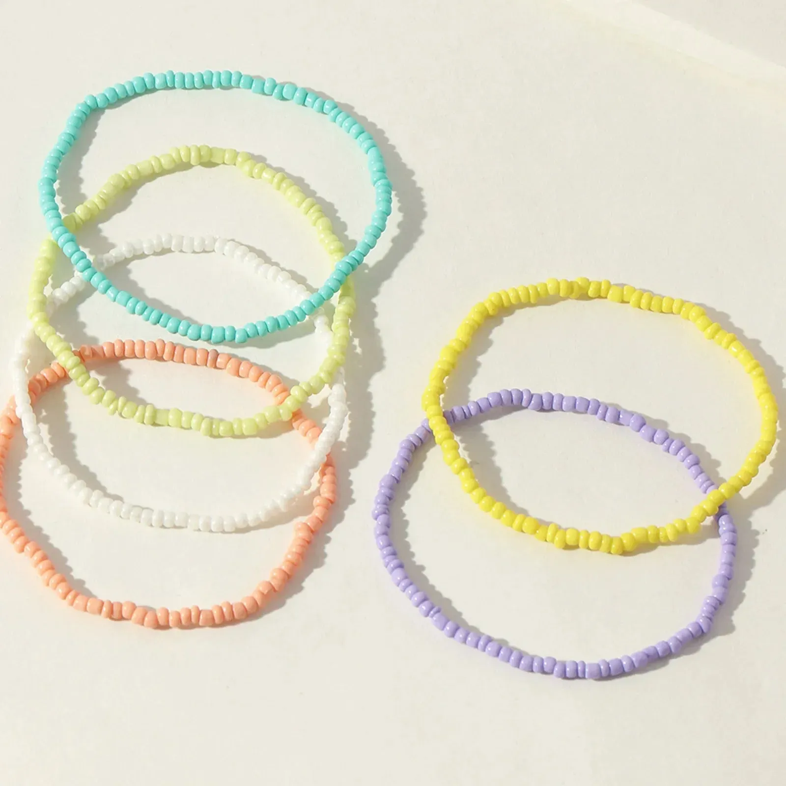 Bohemian Women Anklet Colorful Round Heart Beaded Chains Anklet Bracelets Barefoot Sandals Foot Summer Beach Jewelry