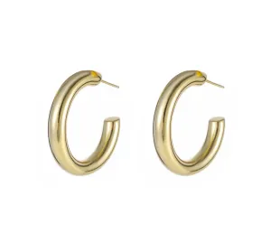 Boho & Mala Thick Hoop 18k Gold Plated Earrings