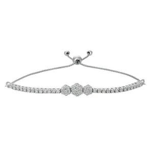BOLO DIAMOND 3 FLOWER BRACELET 14K GOLD (1 CTW)