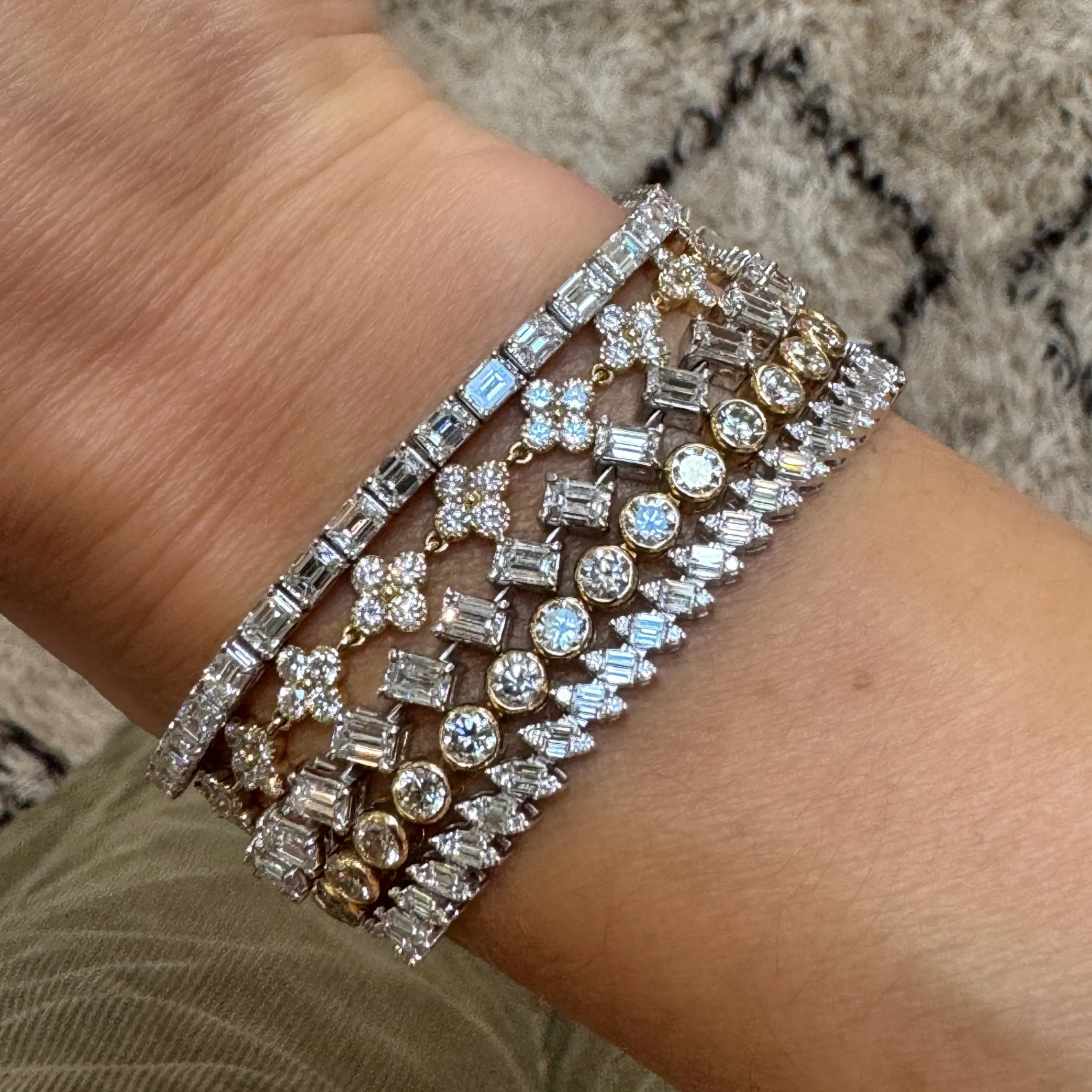 Boss Bezel Set Diamond Rounds Tennis Bracelet