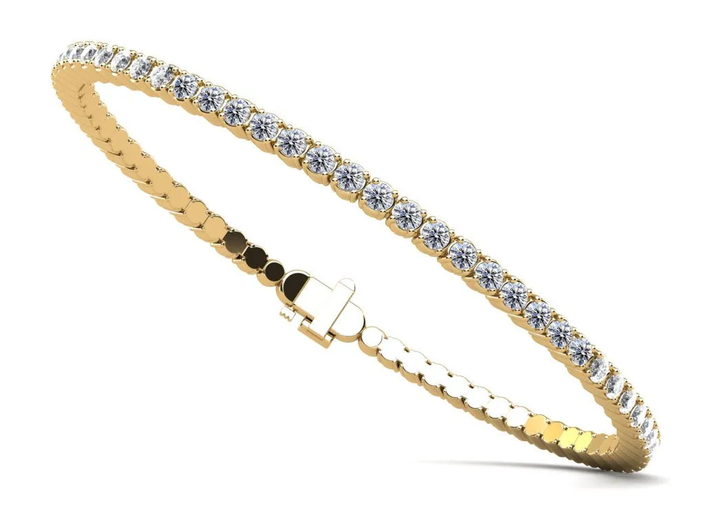 Brilliant Cut Round Flexible Bangle Diamond  with 6.24 ct.(finished) 3.5mm