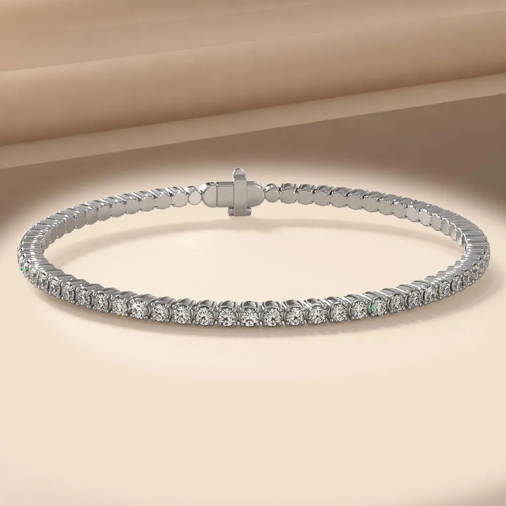 Brilliant Cut Round Flexible Bangle Diamond  with 6.24 ct.(finished) 3.5mm