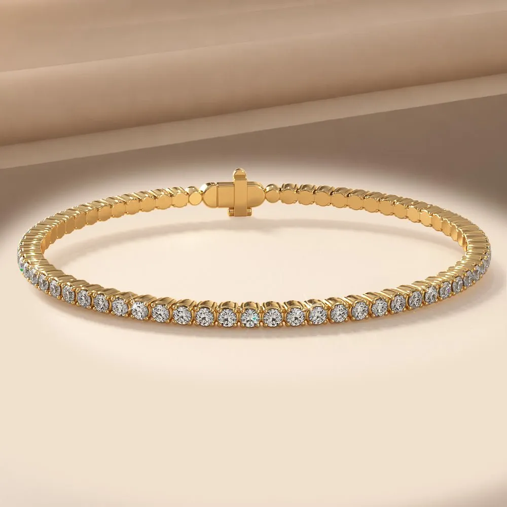 Brilliant Cut Round Flexible Bangle Diamond  with 6.24 ct.(finished) 3.5mm