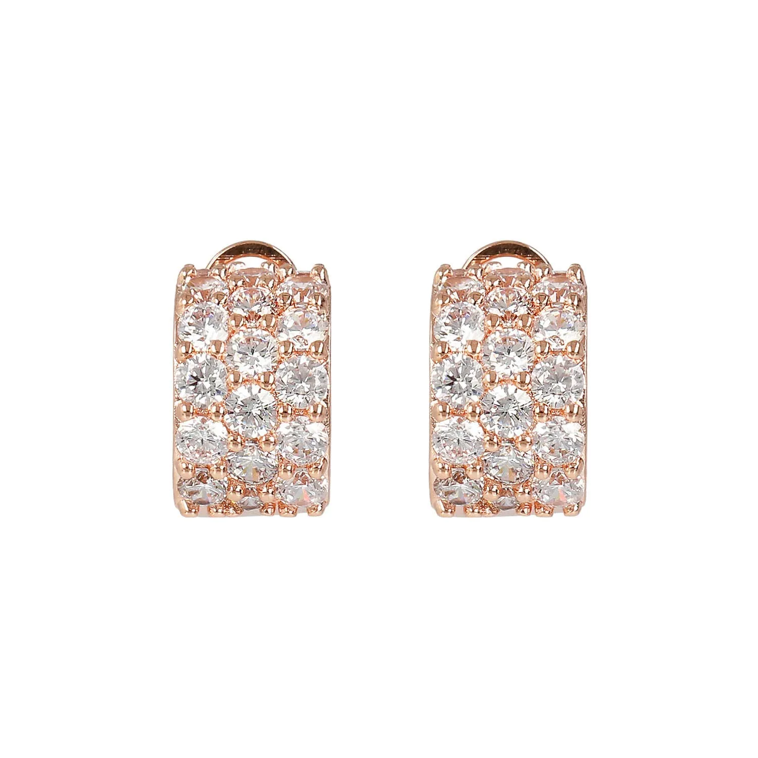 Bronzallure Cubic Zirconia Three Band Earrings