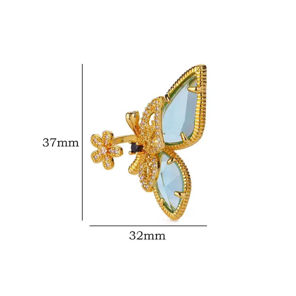 Butterfly Flower Rings