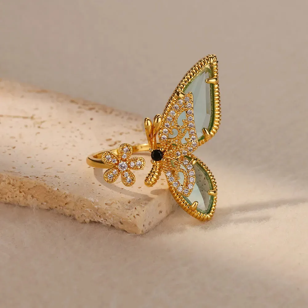 Butterfly Flower Rings