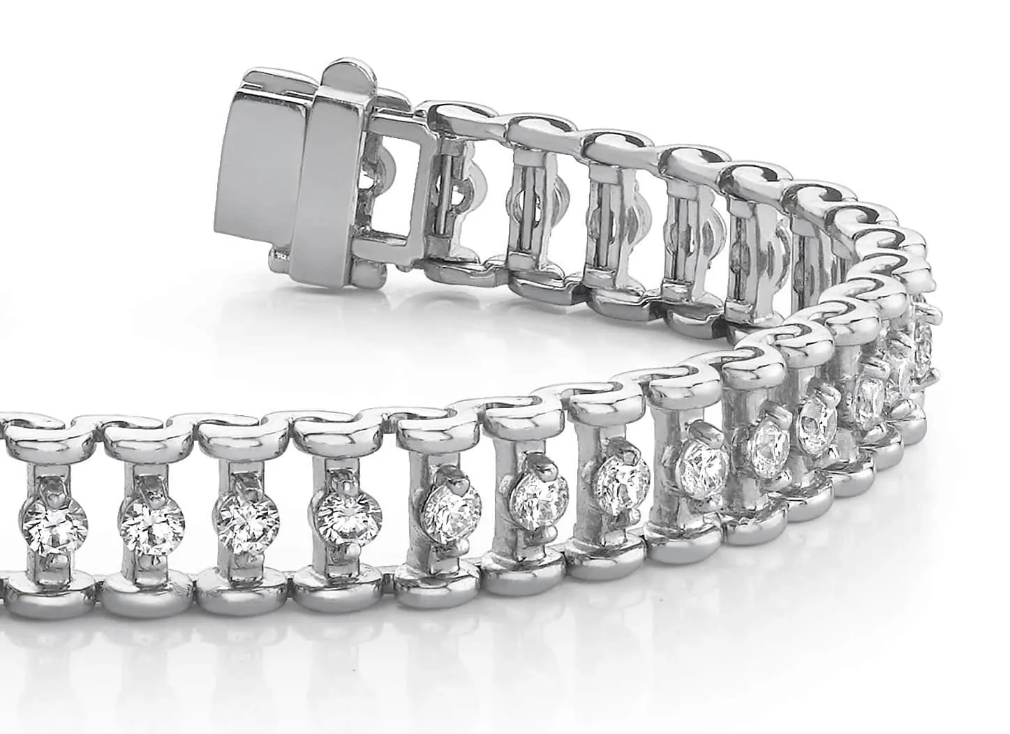 Candlestick Link Diamond Bracelet with 1.04 ct.(finished) 1.75mm
