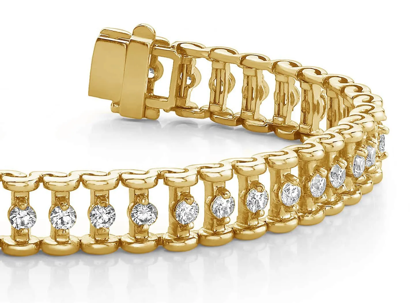 Candlestick Link Diamond Bracelet with 1.04 ct.(finished) 1.75mm