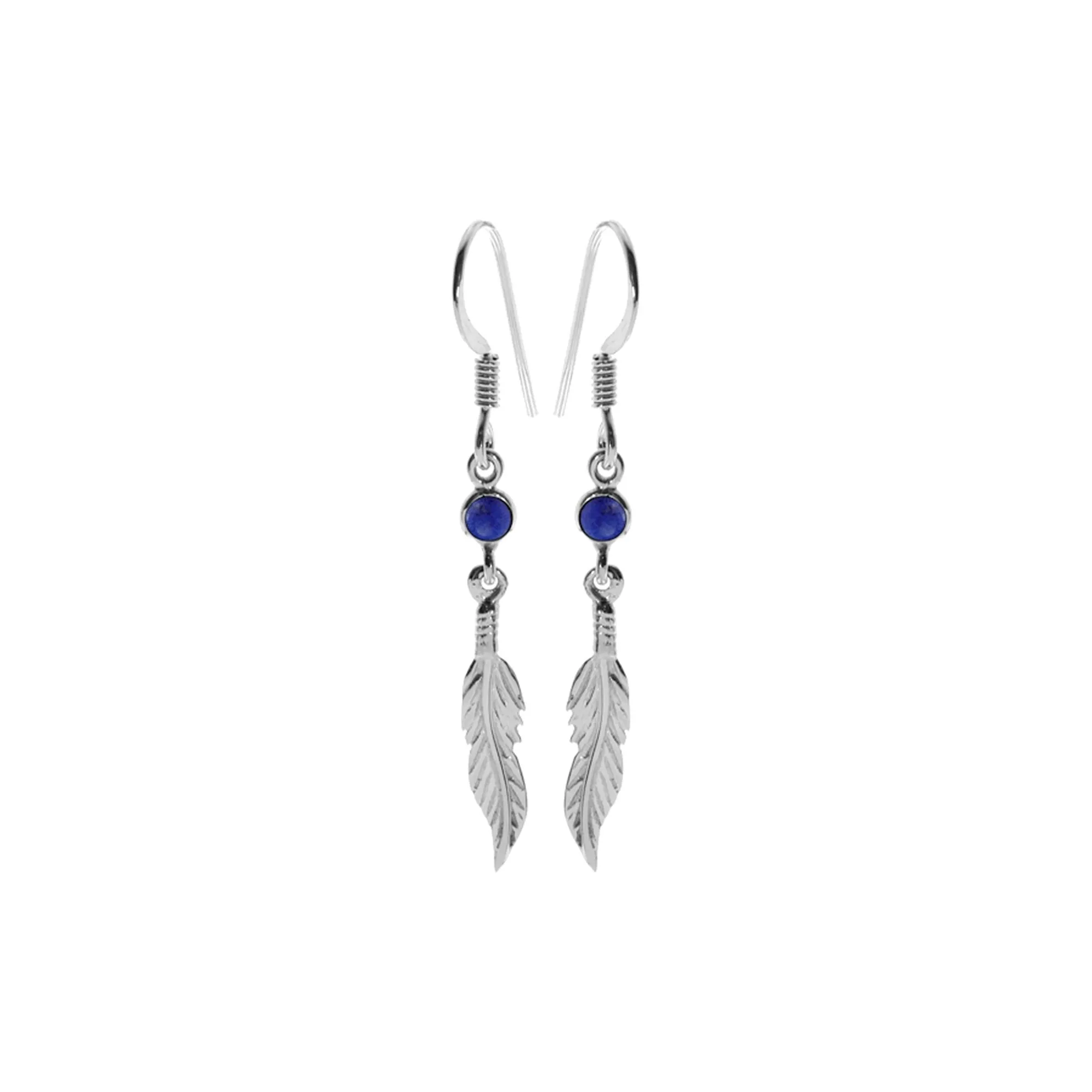 Catalina lapis lazuli feather earrings