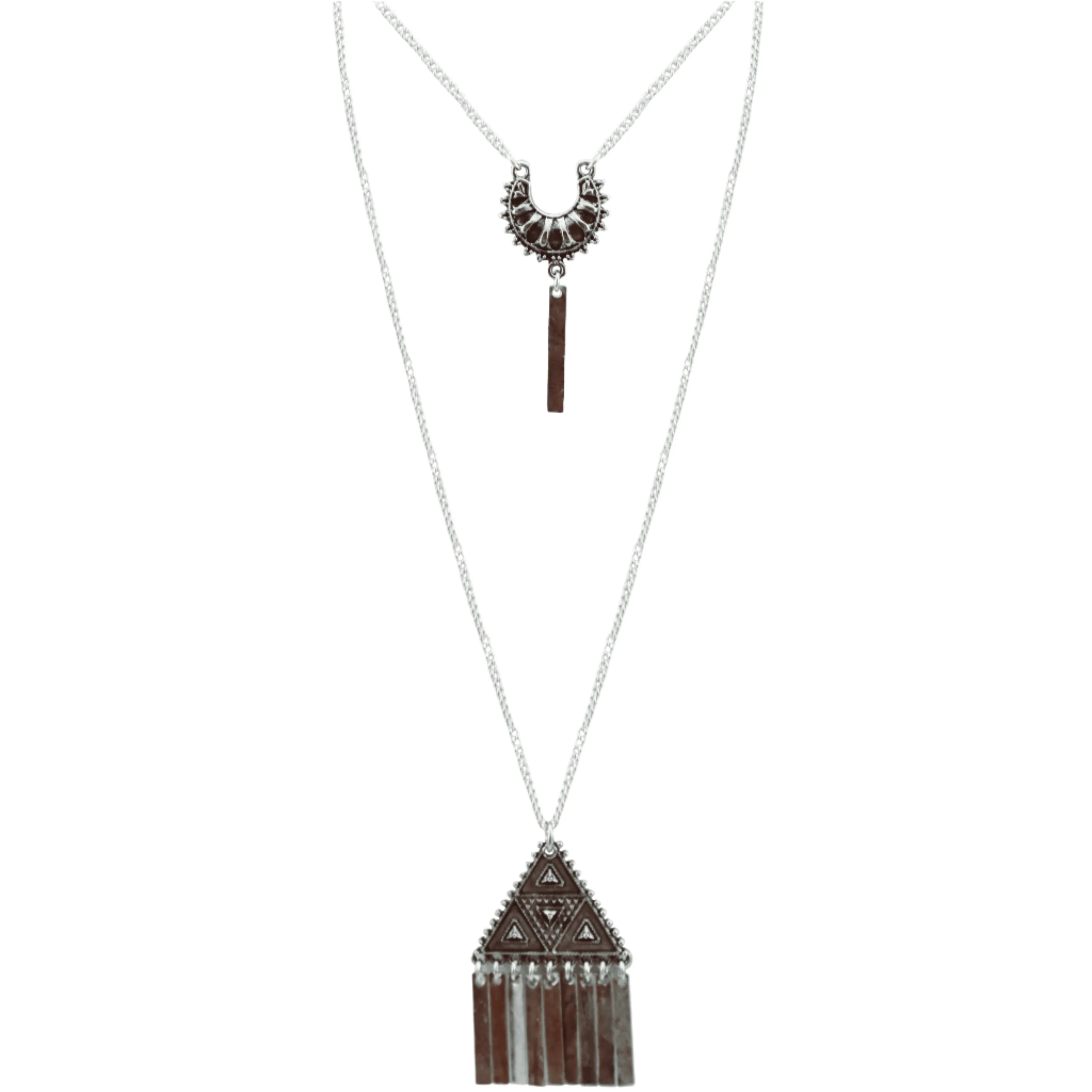 Chain 2 necklaces set - tribal