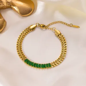 chain double-layer braided chain splicing zircon pendant bracelet necklace JLTB0678